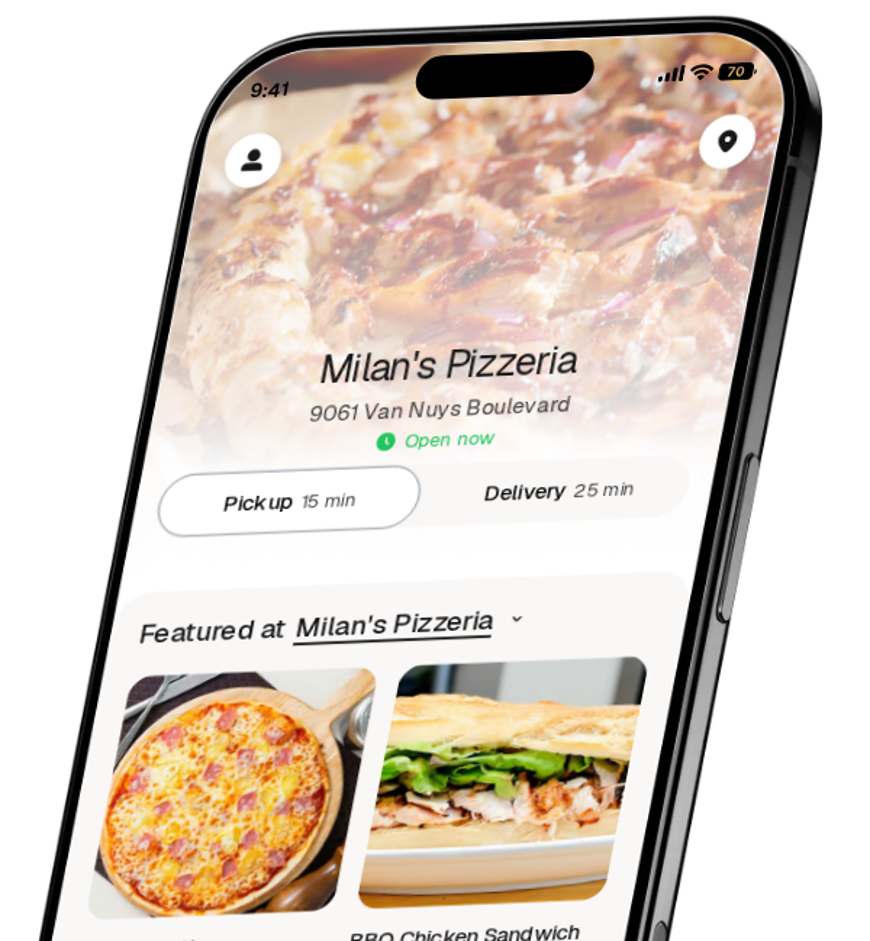 Milan's Pizzeria app preview